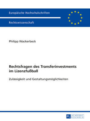 cover image of Rechtsfragen des Transferinvestments im Lizenzfußball